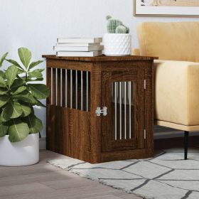 Dog Crate Furniture Brown Oak 17.7"x24.4"x23.2" Engineered Wood